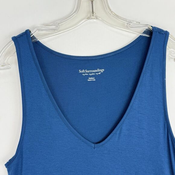 Soft Surroundings Tank Top Women Size M Navy Blue - Picture 2 of 13